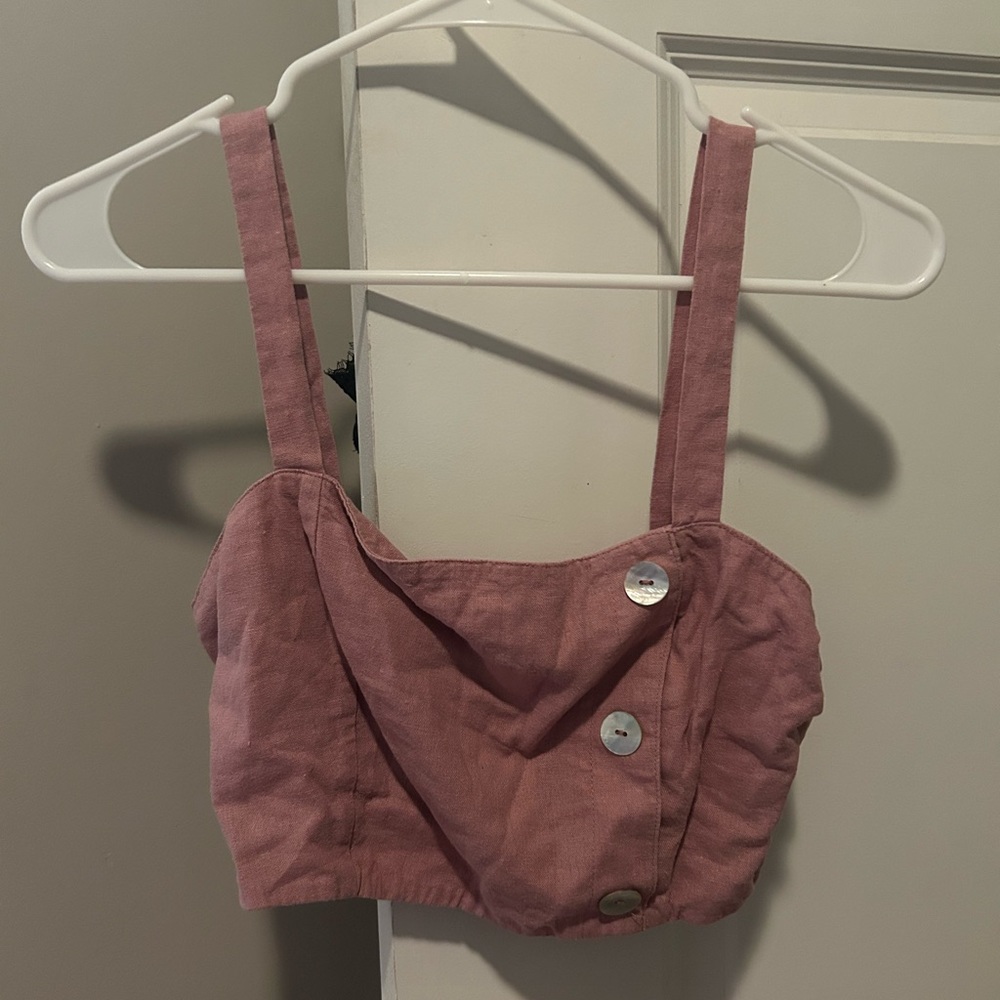 Forever 21 Cropped Tank Top, Faded Pink, Size Medium